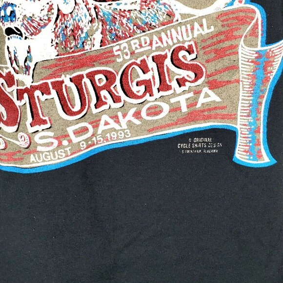 VTG 53rd Black Hills Sturgis Motorcycle Rally 1993 Collectible T Shirt Biker - Picture 3 of 9